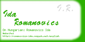 ida romanovics business card